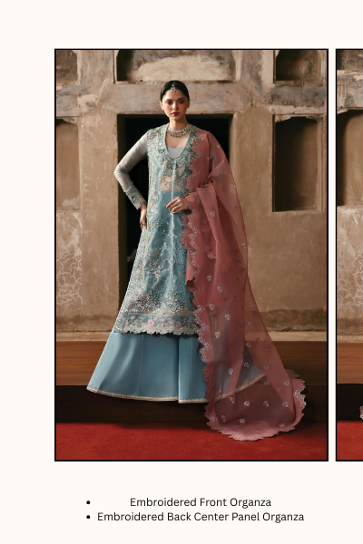 Kaashvi by Ayzel Embroidered Organza 3PC Suit – AAF25KW RAVINA AZW-25-V2-04 | Unstitched Wedding Formal