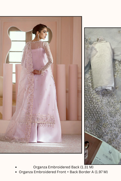 Ayzel Luminara Embroidered Organza 3PC Suit – AWF-06 CORA | Unstitched Wedding Formal