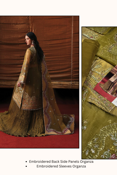 Kaashvi by Ayzel Organza Embroidered 3PC Suit – AAF25KW USHNA AZW-25-V2-07 | Unstitched Wedding Formal