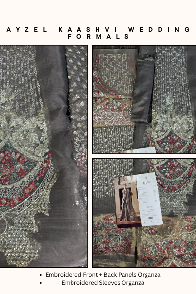 Kaashvi by Ayzel Tissue Zari Embroidered 3PC Suit – AAF25KW NIRVA AZW-25-V2-05 | Unstitched Wedding Formal
