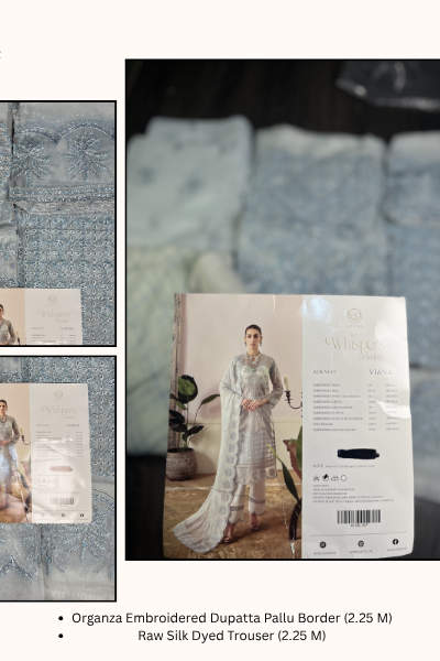 Ayzel The Whispers of Grandeur Organza Embroidered 3PC Suit – ADK-V1-07 | Unstitched Wedding Formal