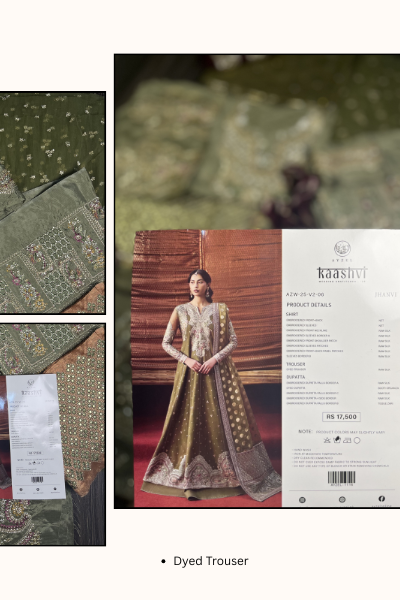 Kaashvi by Ayzel Net Embroidered 3PC Suit – AAF25KW JHANVI AZW-25-V2-06 | Unstitched Wedding Formal