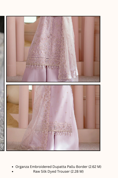 Ayzel Luminara Embroidered Organza 3PC Suit – AWF-06 CORA | Unstitched Wedding Formal
