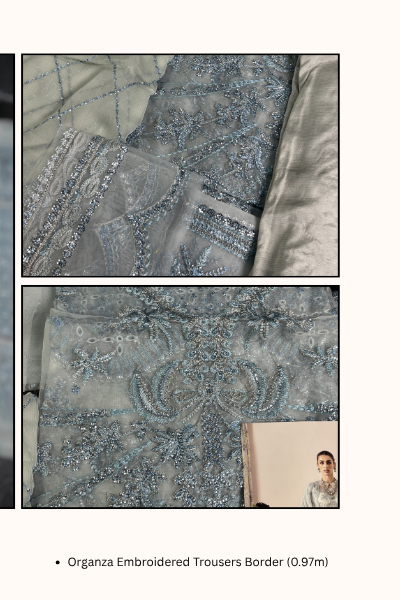 Ayzel The Whispers of Grandeur Organza Embroidered 3PC Suit – ADK-V1-07 | Unstitched Wedding Formal