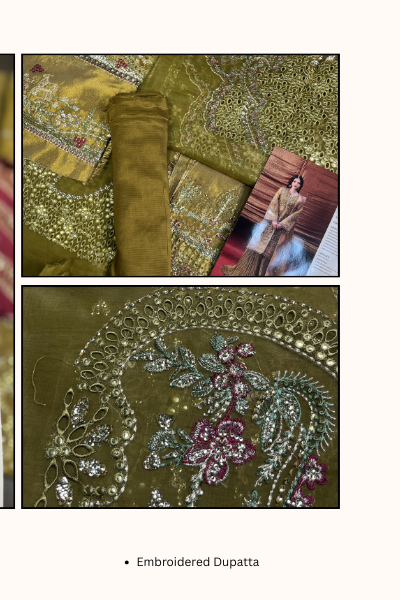 Kaashvi by Ayzel Organza Embroidered 3PC Suit – AAF25KW USHNA AZW-25-V2-07 | Unstitched Wedding Formal