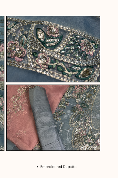 Kaashvi by Ayzel Embroidered Organza 3PC Suit – AAF25KW RAVINA AZW-25-V2-04 | Unstitched Wedding Formal
