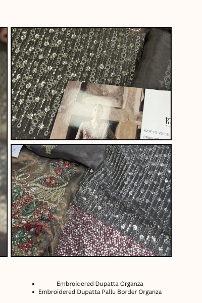Kaashvi by Ayzel Tissue Zari Embroidered 3PC Suit – AAF25KW NIRVA AZW-25-V2-05 | Unstitched Wedding Formal