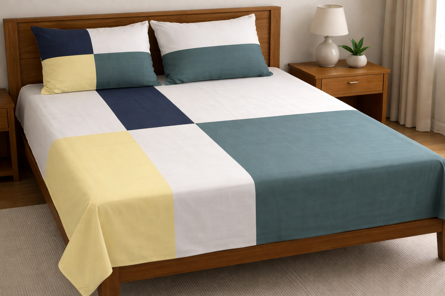 Original GAP Home Cotton Bedsheet Set – Imported | Standard Size | 2 Pillow Covers