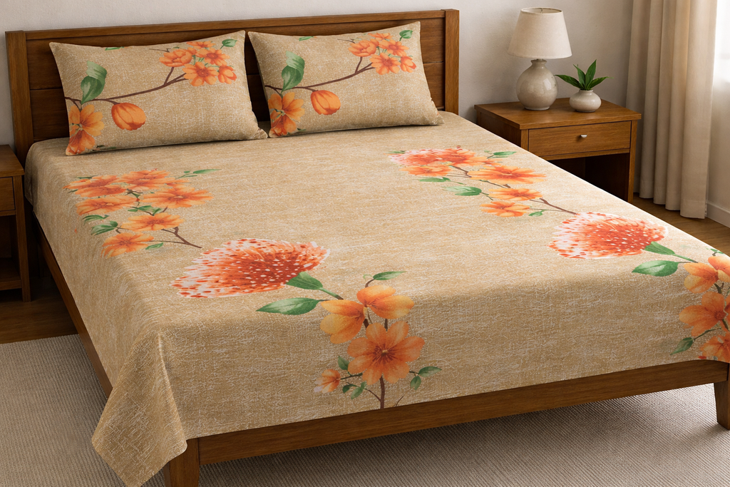 Original GAP Home Cotton Bedsheet Set – Imported | Standard Size | 2 Pillow Covers