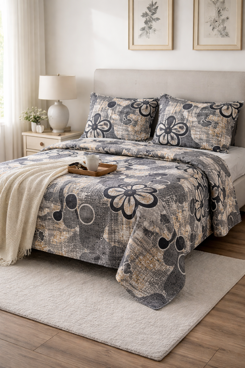Original GAP Home Cotton Bedsheet Set – Imported | Standard Size | 2 Pillow Covers