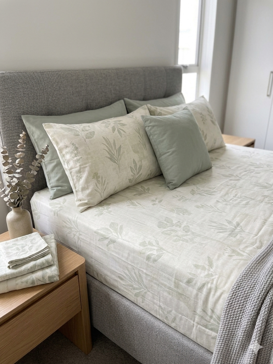 Original GAP Home Cotton Bedsheet Set – Imported | Standard Size | 2 Pillow Covers