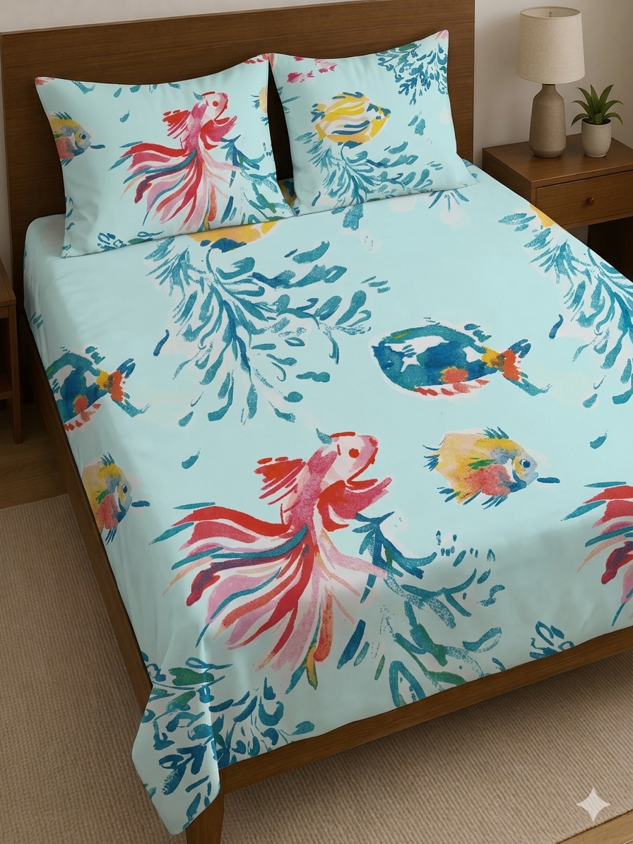 Original GAP Home Cotton Bedsheet Set – Imported | Standard Size | 2 Pillow Covers