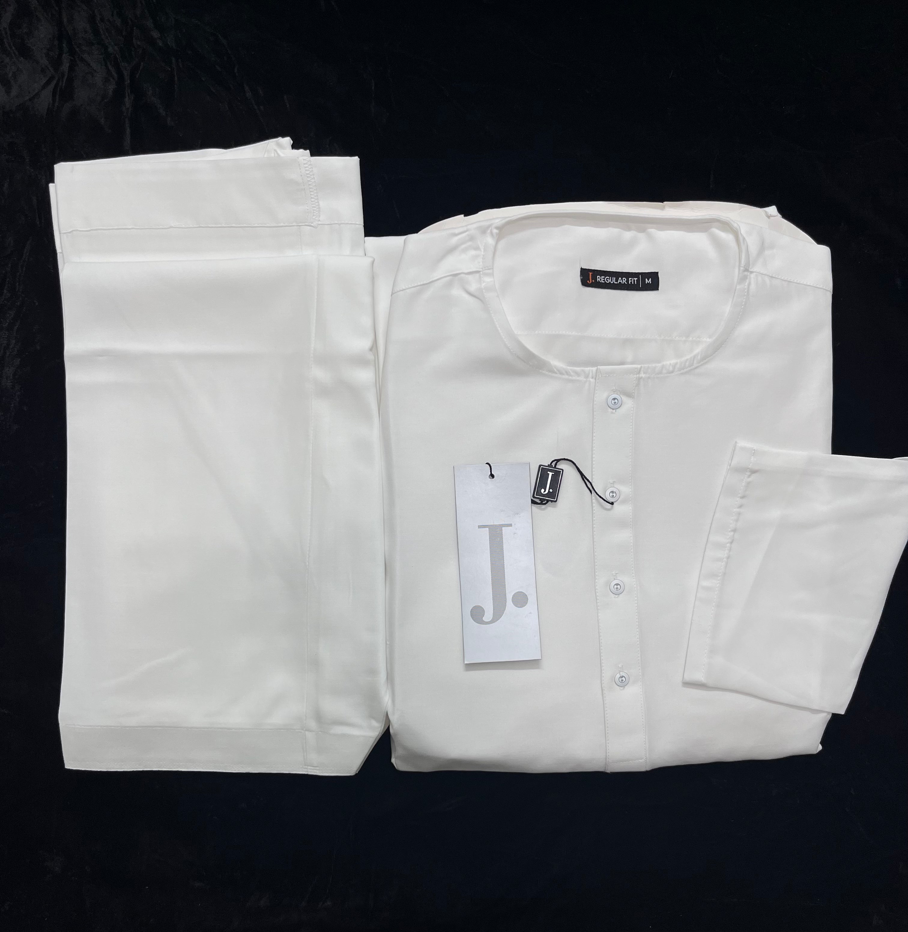 Off White Cotton Inner Suit - J. Junaid Jamshed
