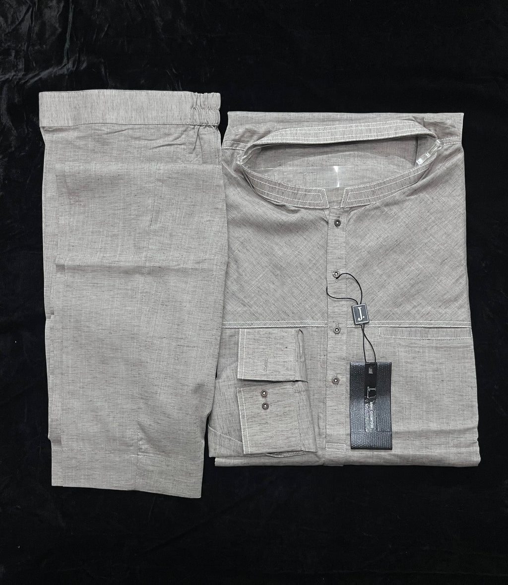 J. Men’s-SAND BLENDED KURTA PAJAMA | JJKP-S-37634