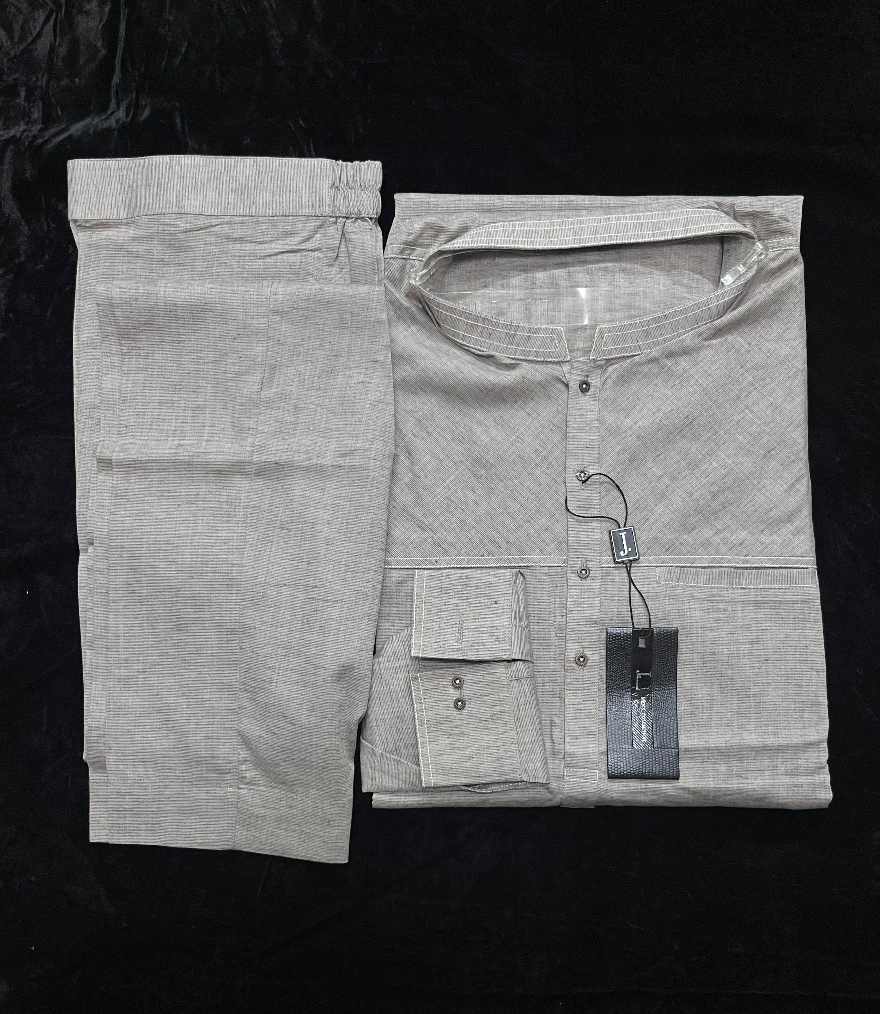 J. Men’s-SAND BLENDED KURTA PAJAMA | JJKP-S-37634