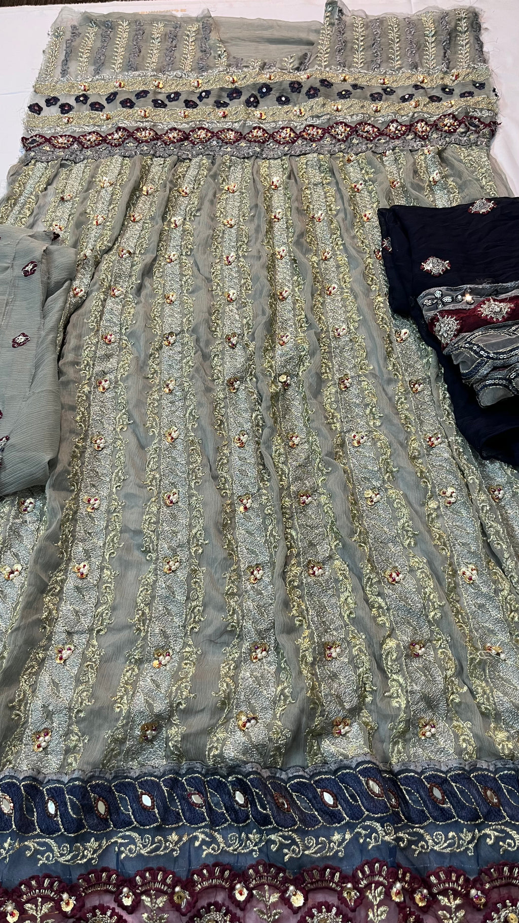 Motifs Fashion Embroidered Chiffon Maxi – 2PC Semi-Stitched Suit