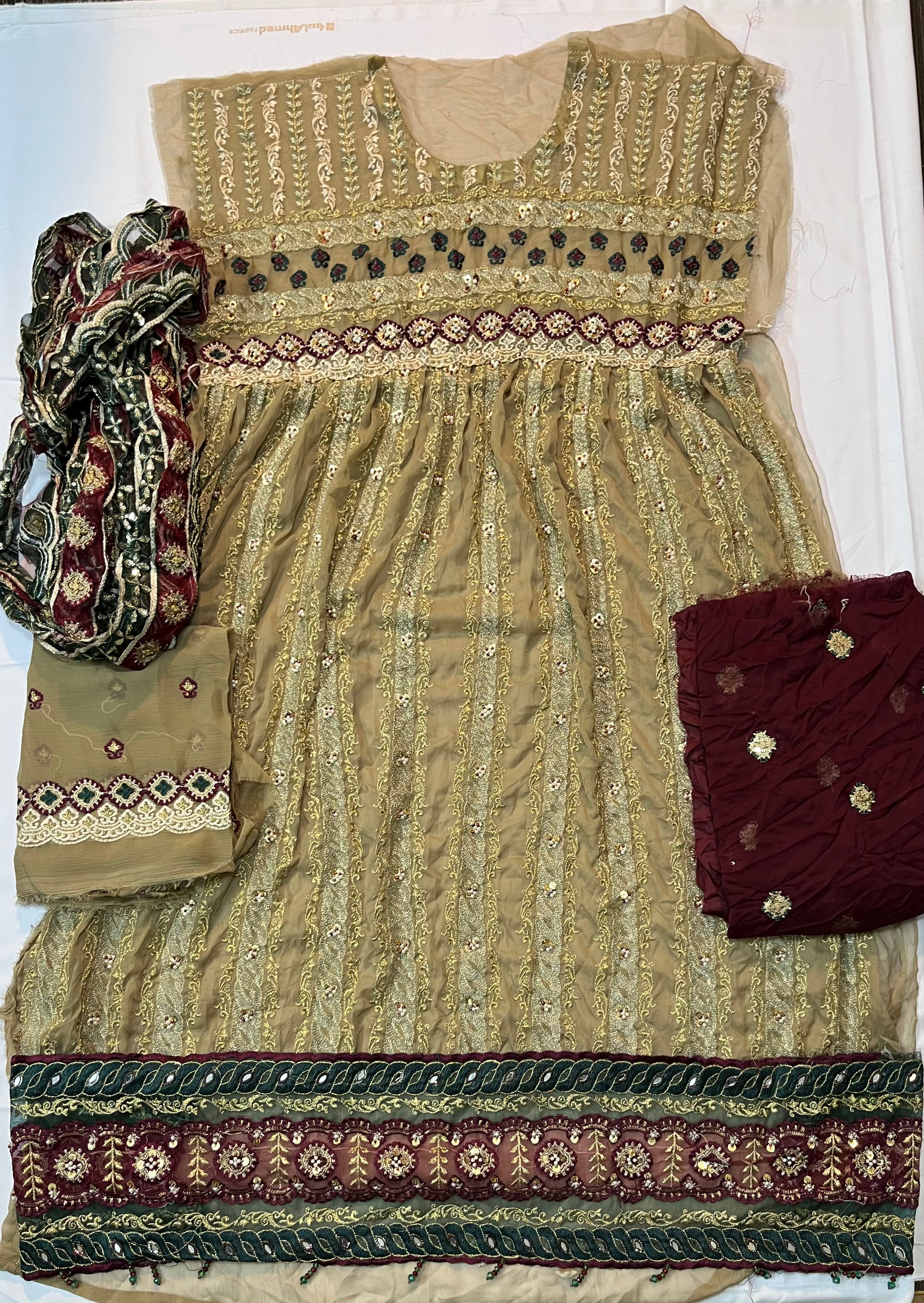 Motifs Fashion Embroidered Chiffon Maxi – 2PC Semi-Stitched Suit