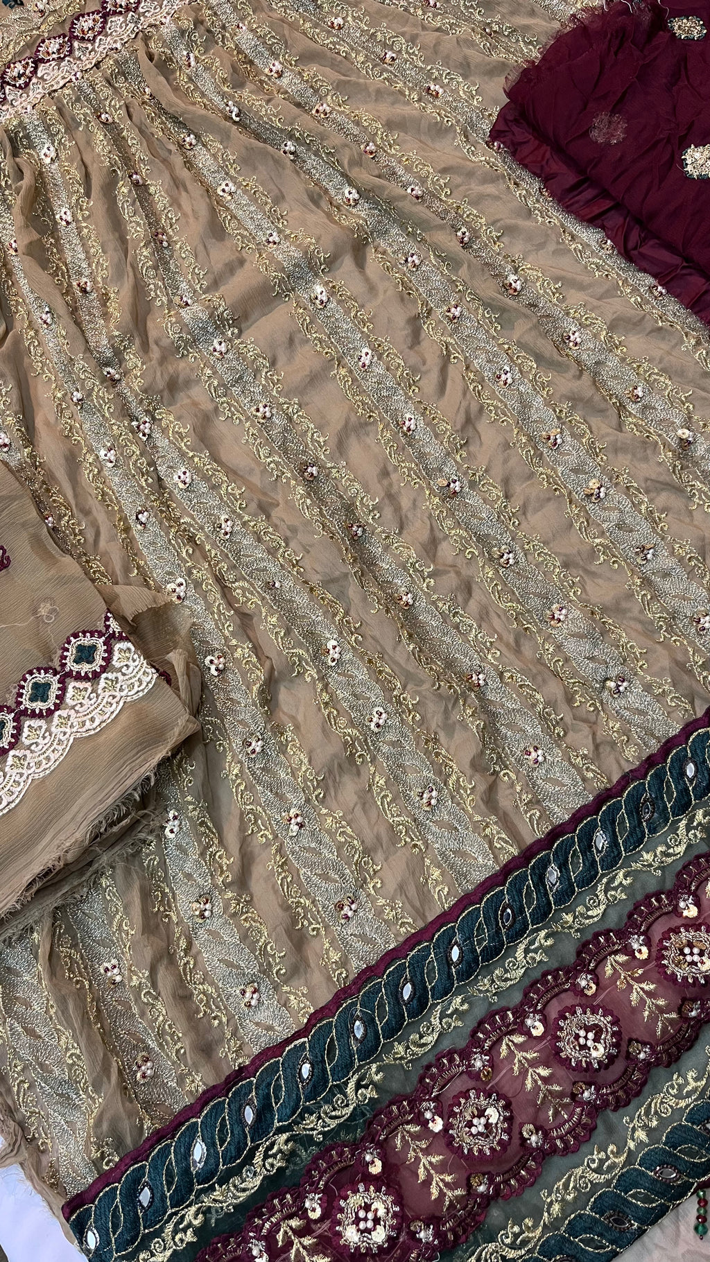 Motifs Fashion Embroidered Chiffon Maxi – 2PC Semi-Stitched Suit