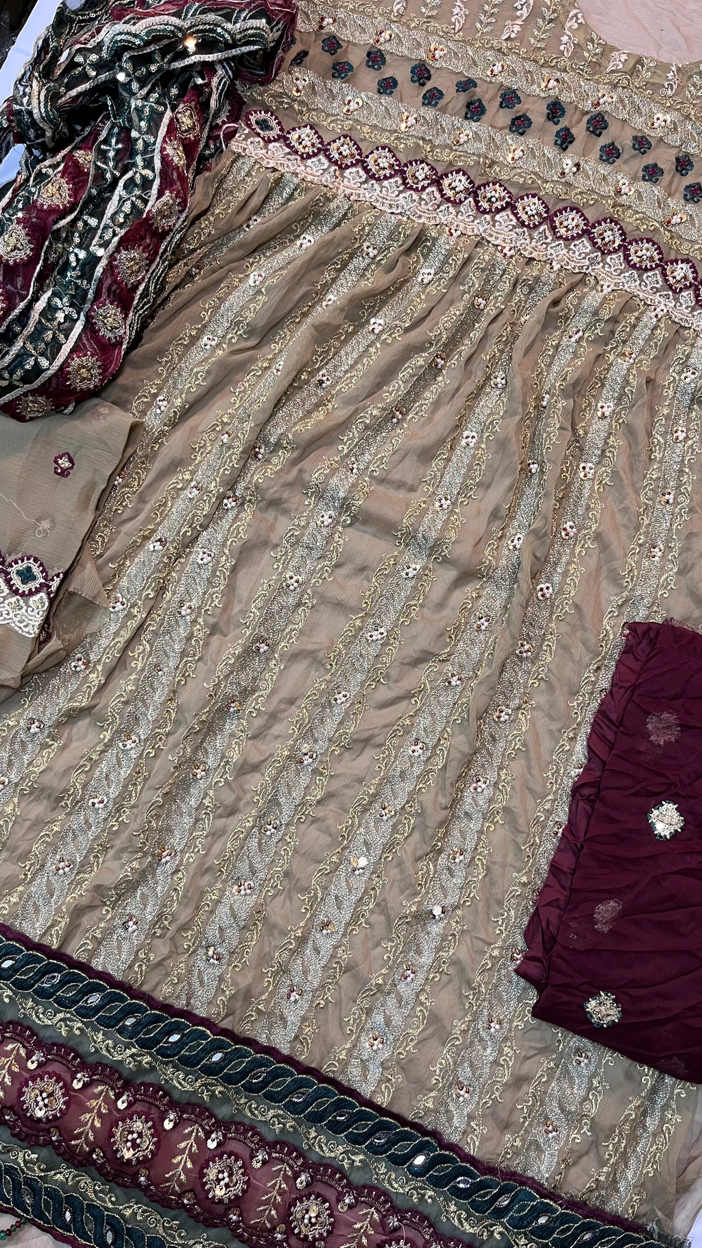 Motifs Fashion Embroidered Chiffon Maxi – 2PC Semi-Stitched Suit