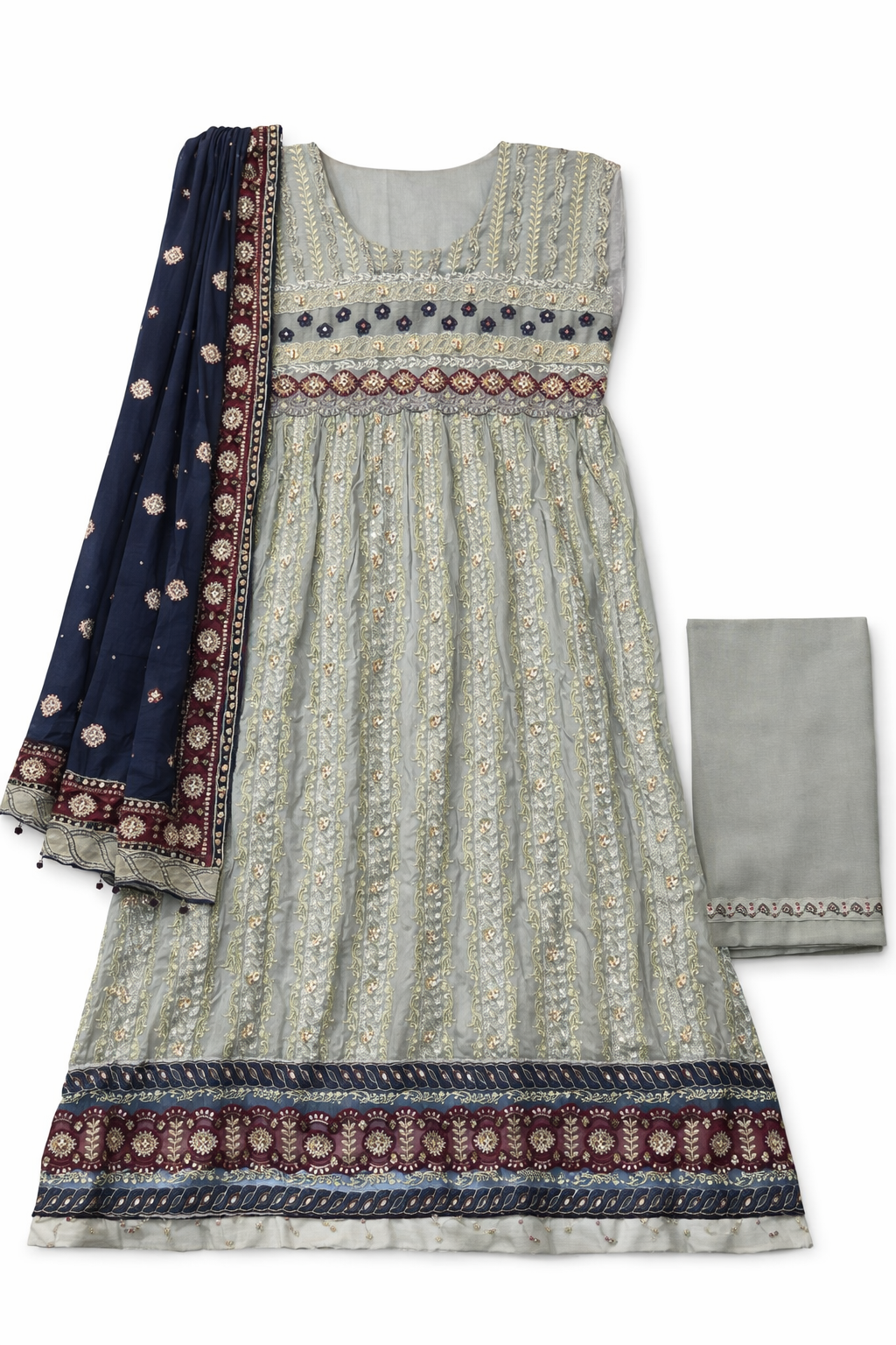 Motifs Fashion Embroidered Chiffon Maxi – 2PC Semi-Stitched Suit