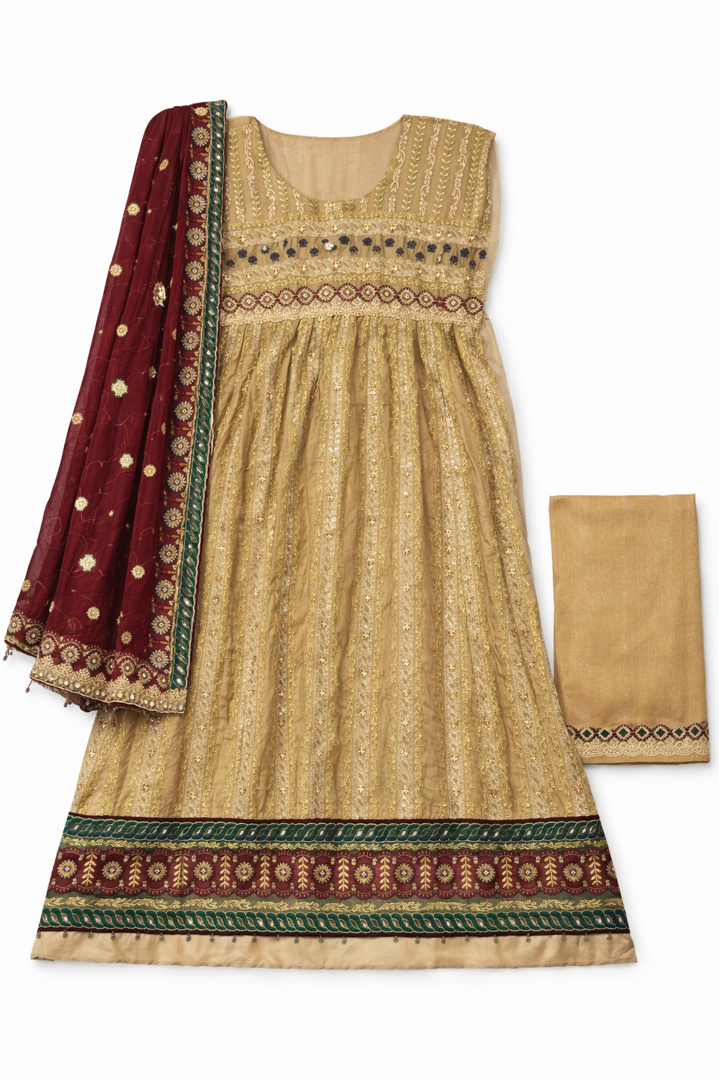 Motifs Fashion Embroidered Chiffon Maxi – 2PC Semi-Stitched Suit