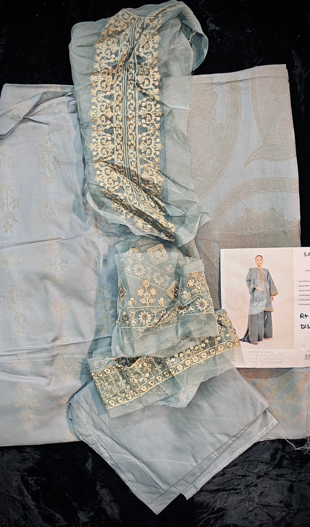 Sapphire 3-Piece Embroidered Jacquard Suit