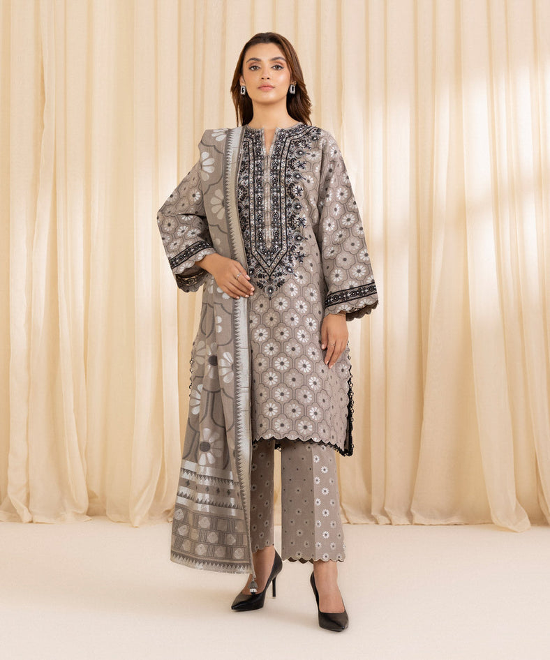 Sapphire 3-Piece Embroidered Jacquard Suit