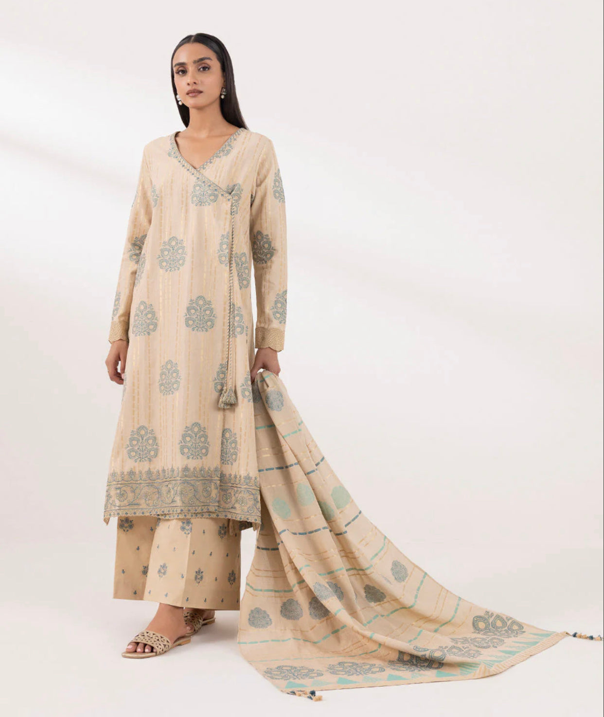 Sapphire 3-Piece Embroidered Jacquard Suit