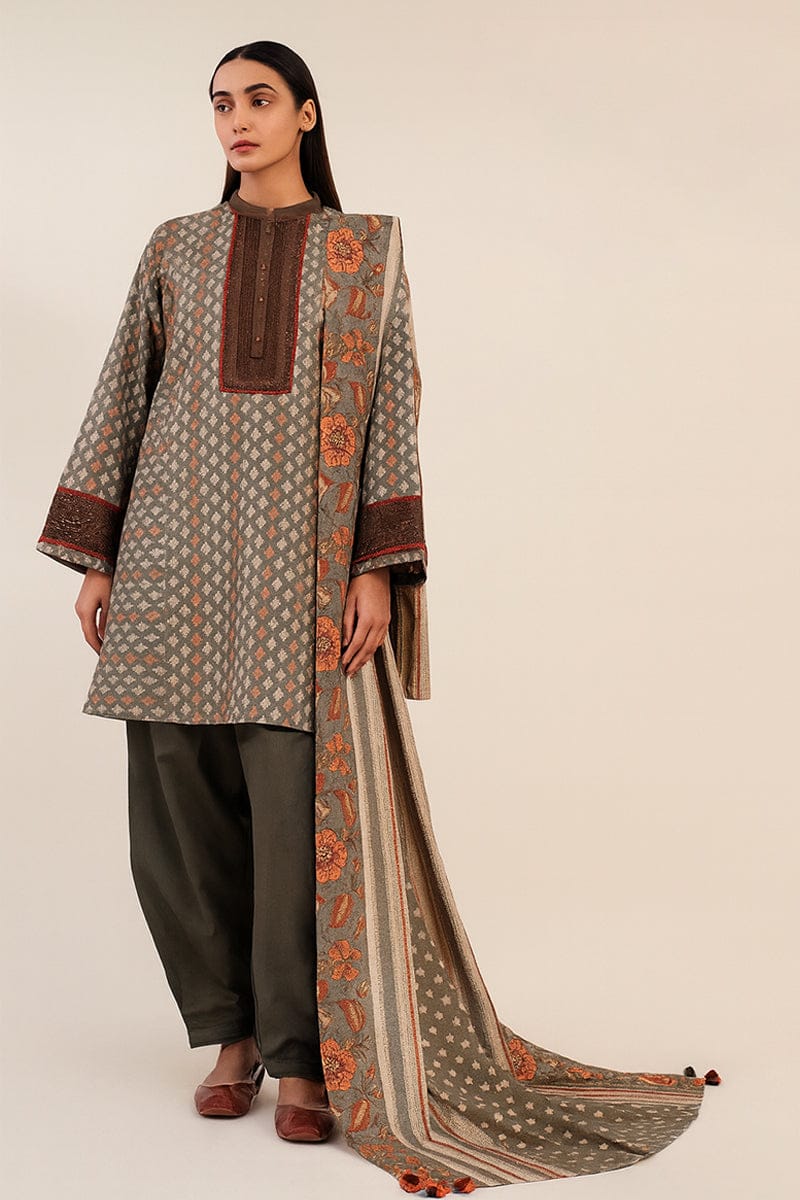 Sapphire 3-Piece Embroidered Crosshatch Suit
