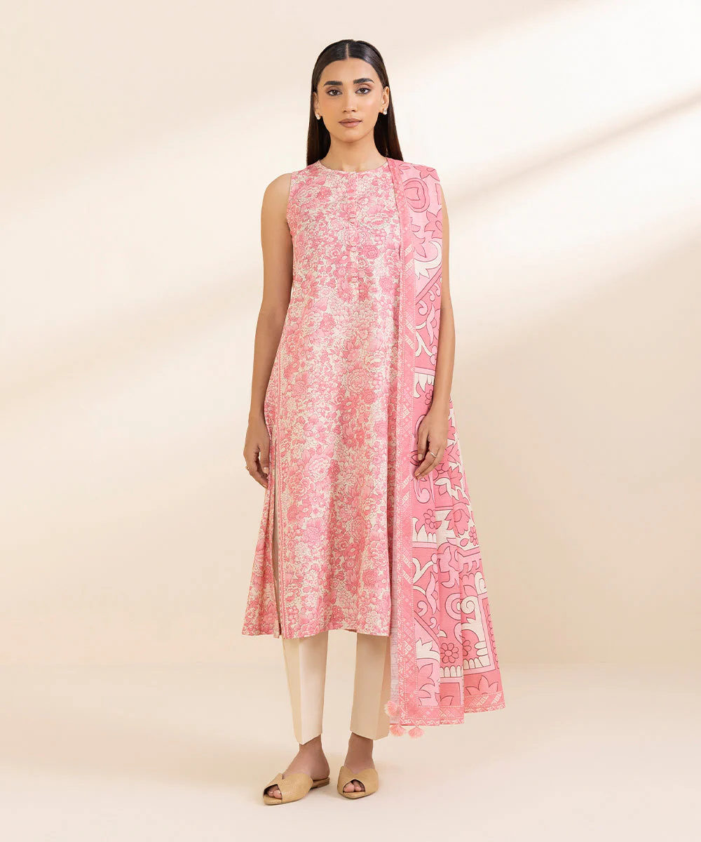 SAPPHIRE 3-PIECE PRINTED DOBBY SUIT
