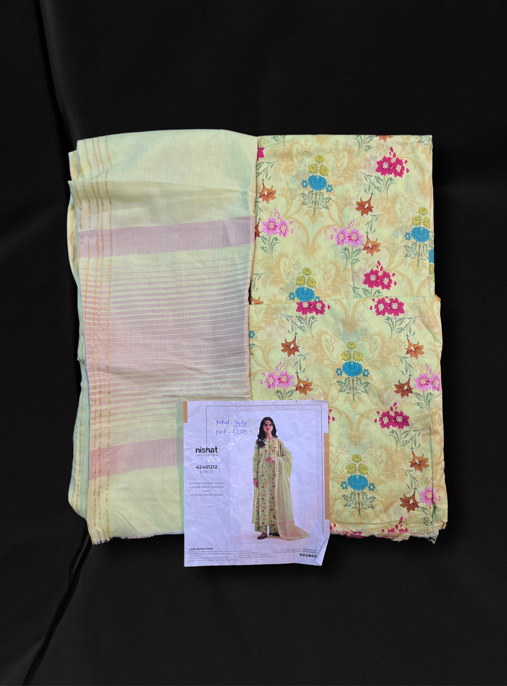 Nishat Summer Unstitched Printed Lawn 3Pc Suit - 42401212