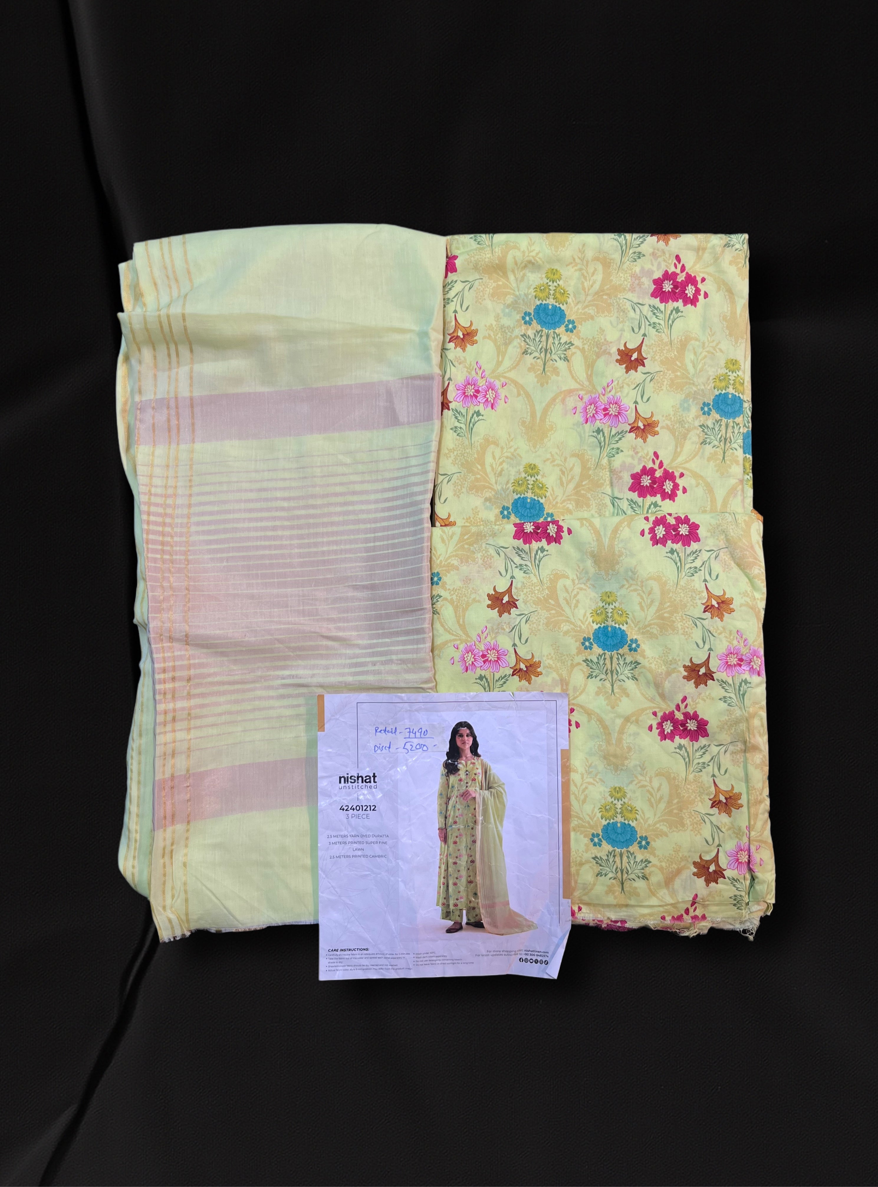 Nishat Summer Unstitched Printed Lawn 3Pc Suit - 42401212