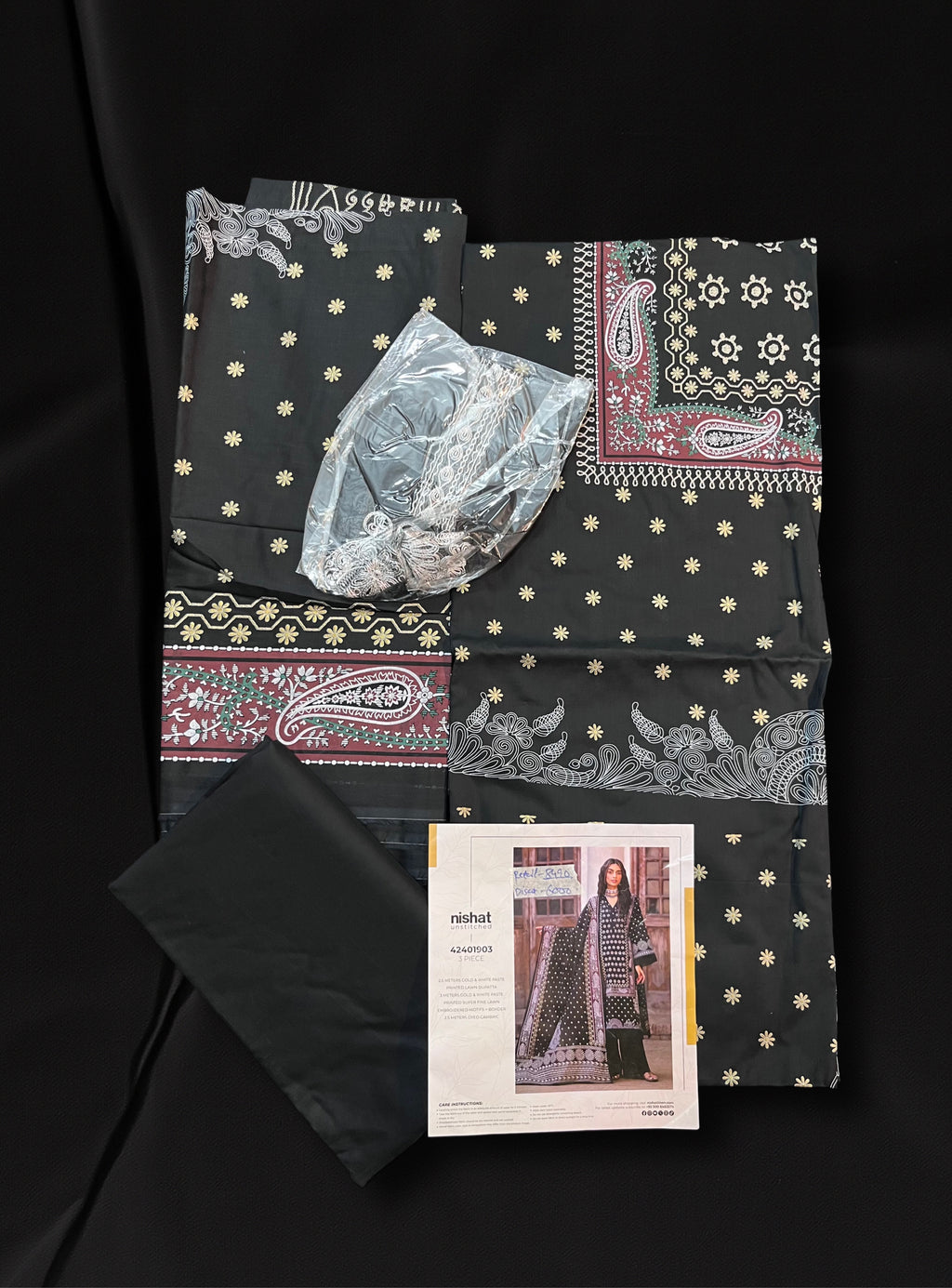 Nishat Summer Unstitched Embroidered Lawn 3Pc Suit - 42401903