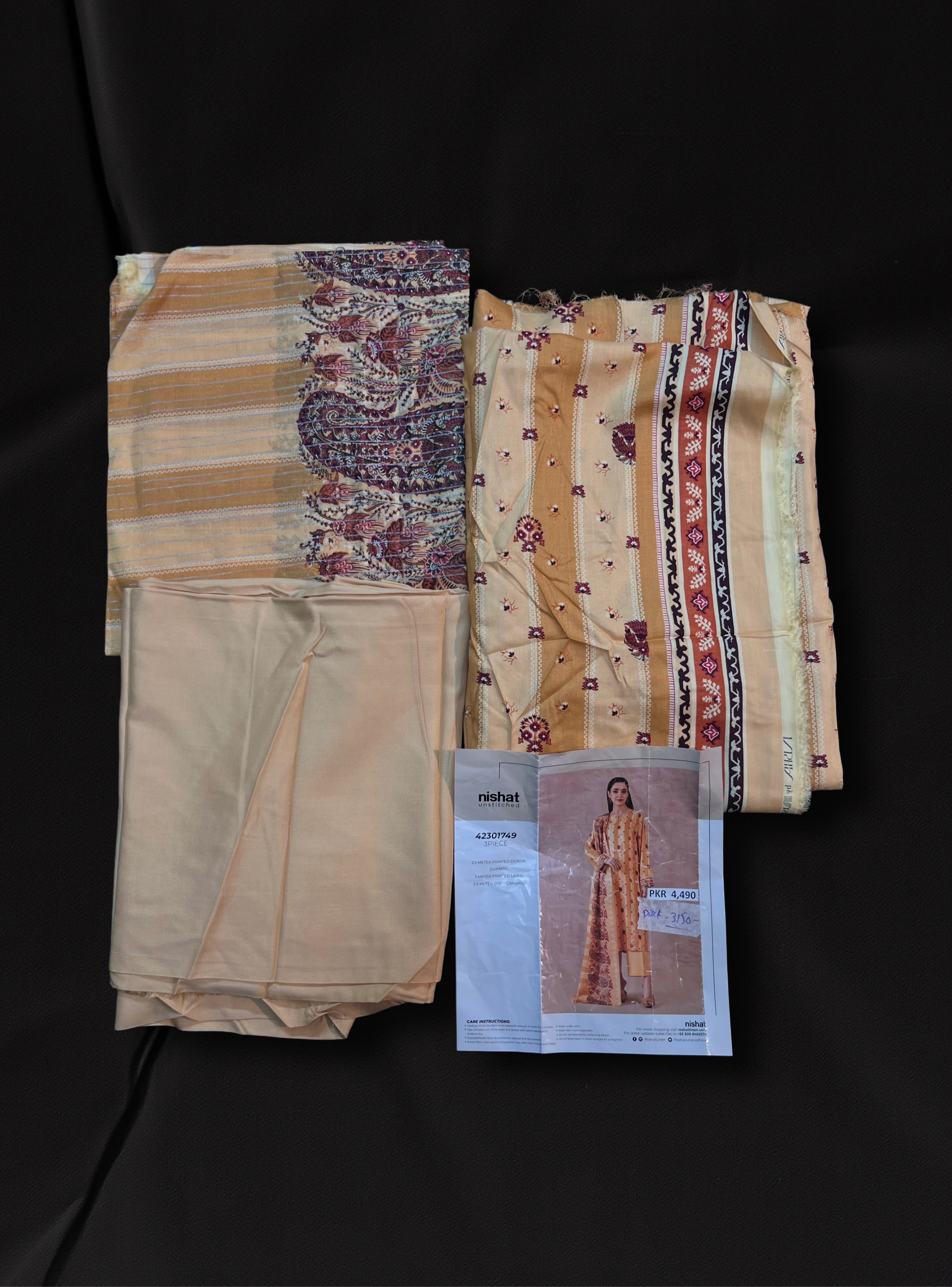 Nishat Unstitched 3 Piece – Printed Suit – 42301749