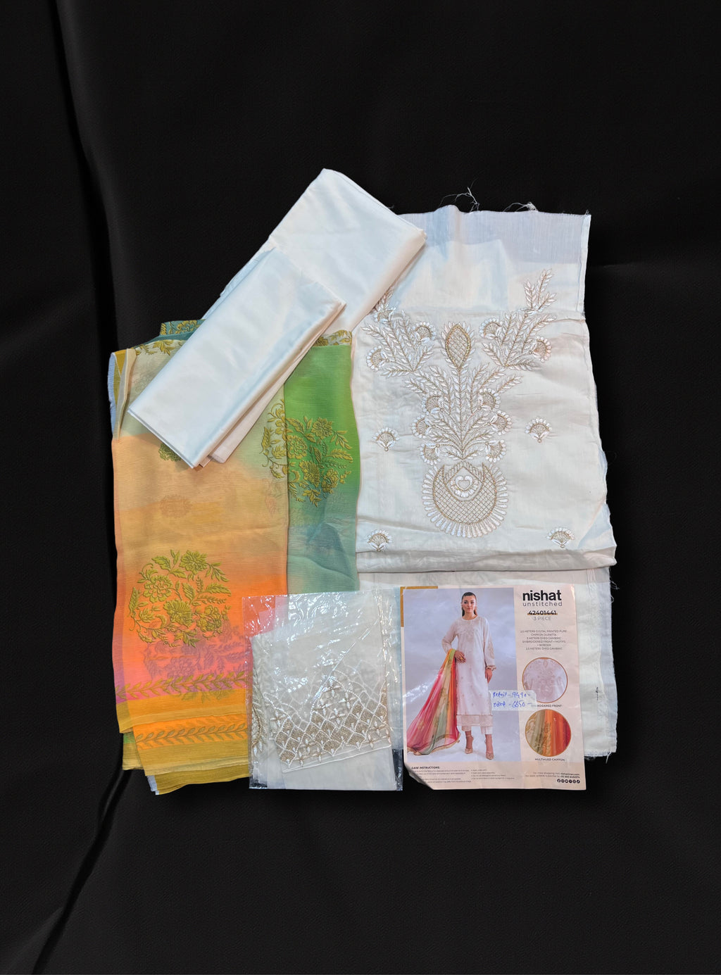 Nishat Linen 3 Piece - Embroidered Suit - 42401441