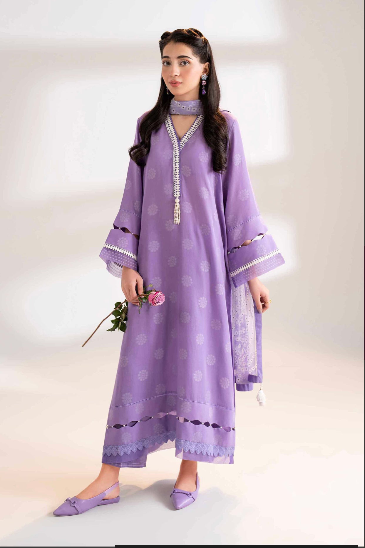 Nishat Fall Fantasy Embroidered Jacquard Unstitched 3Pc Suit - 42402127