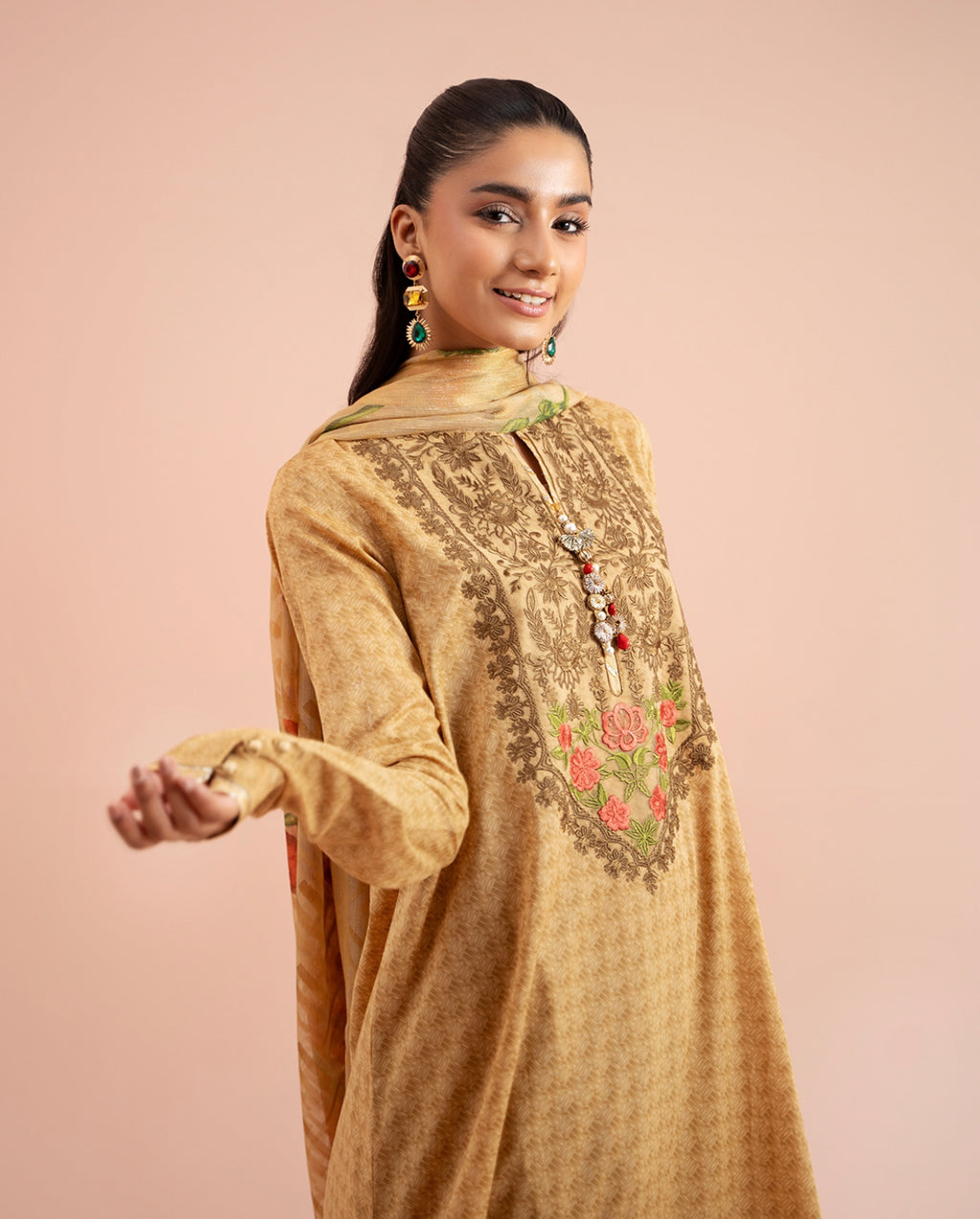Nishat Linen 3 Piece – Embroidered Suit – 42402031