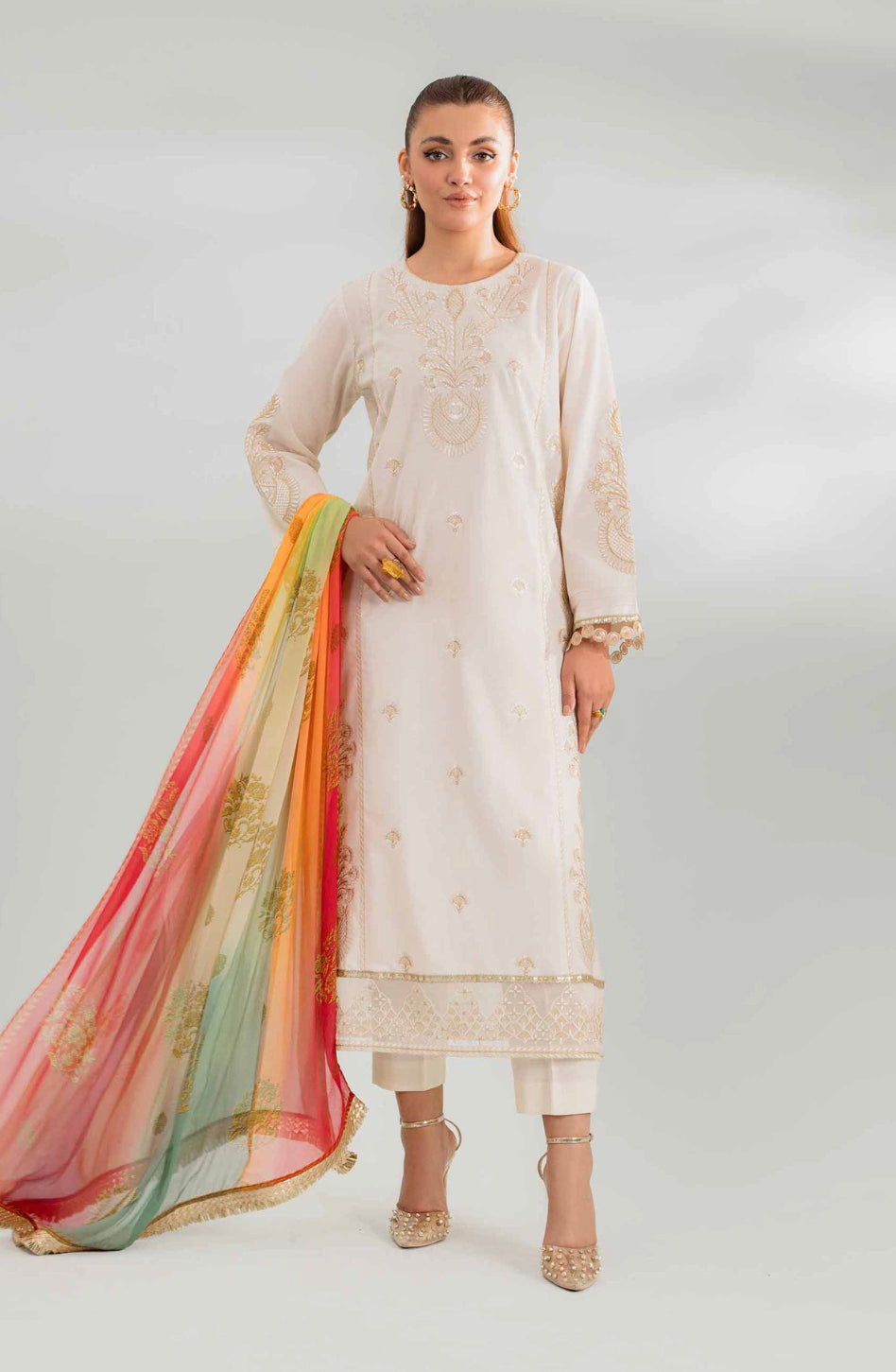 Nishat Linen 3 Piece - Embroidered Suit - 42401441