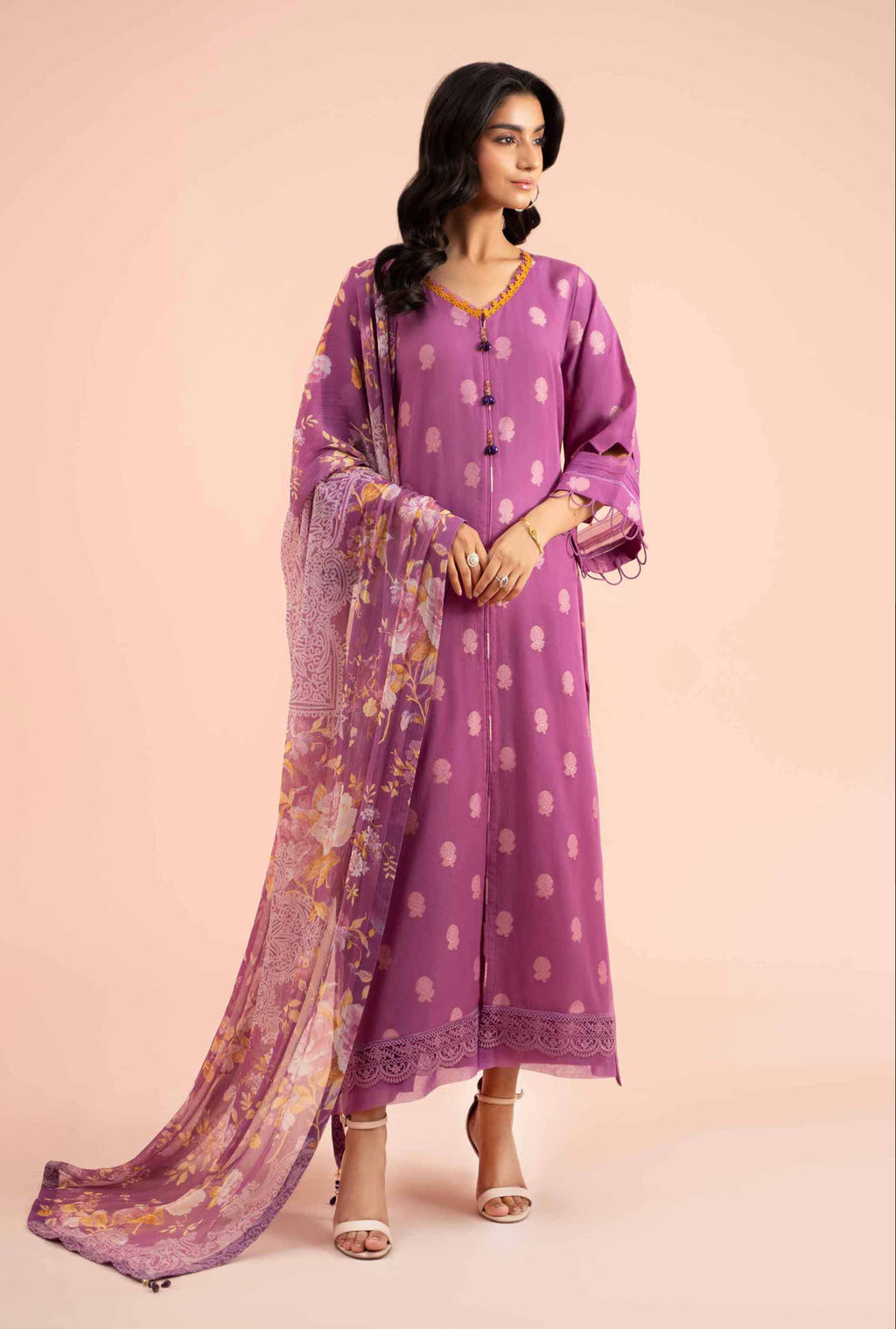 Nishat Fall Fantasy Embroidered Jacquard Unstitched 3Pc Suit