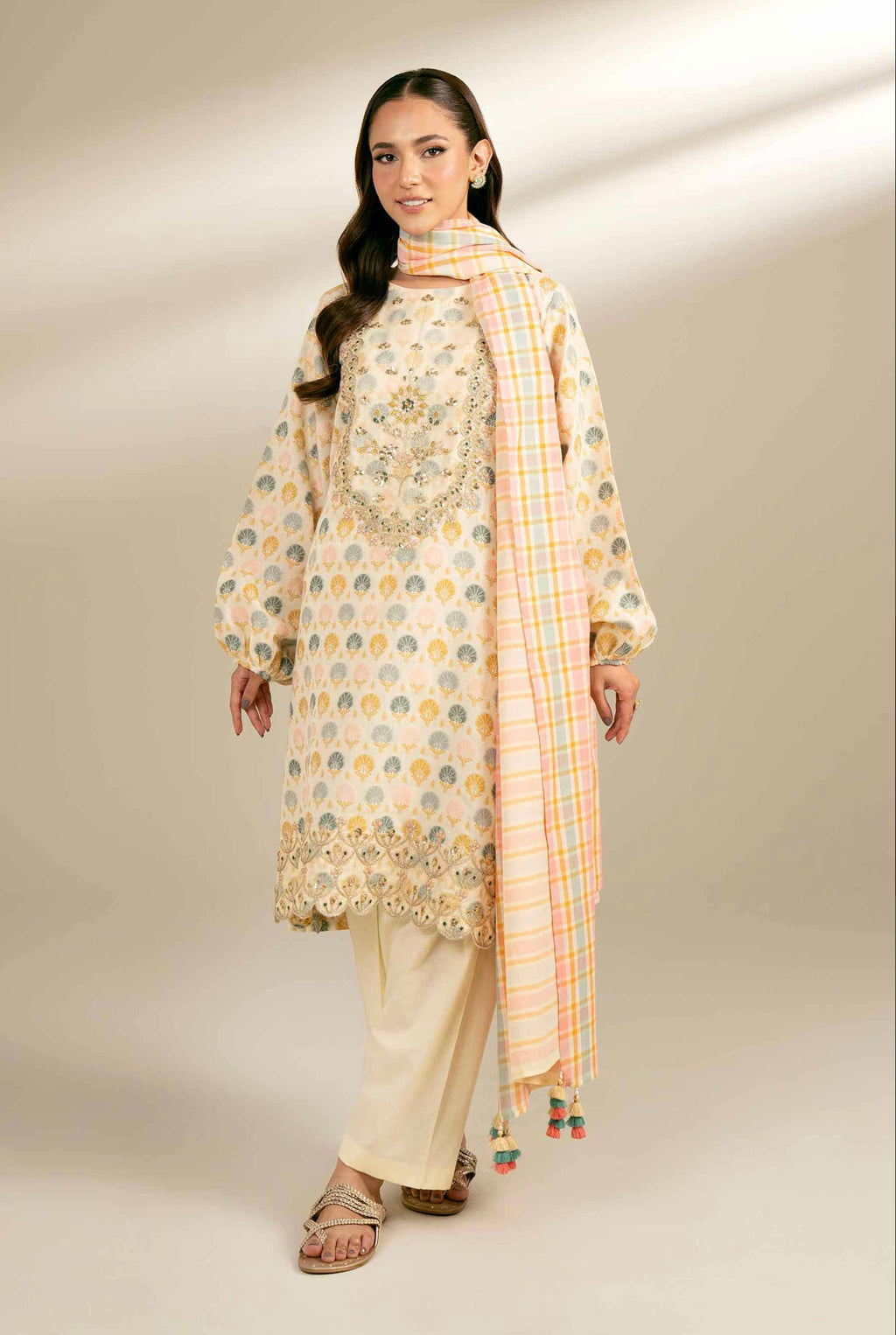 Nishat Linen – Fall Fantasy Embroidered Jacquard Unstitched 3Pc Suit