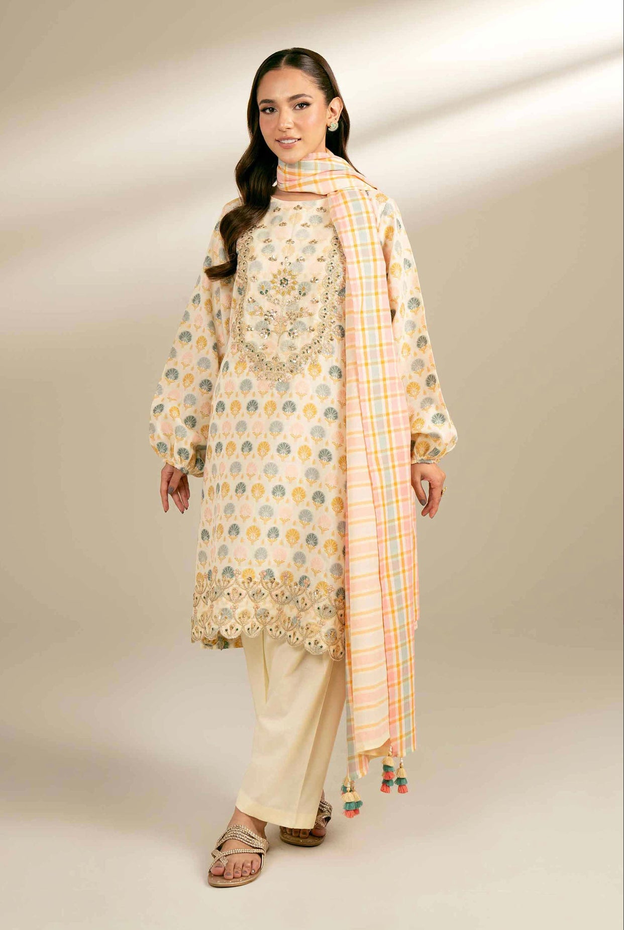 Nishat Linen – Fall Fantasy Embroidered Jacquard Unstitched 3Pc Suit