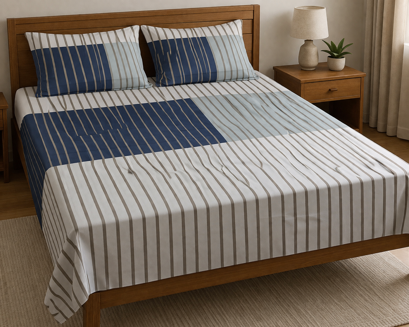 Original GAP Home Cotton Bedsheet Set – Imported | Standard Size | 2 Pillow Covers