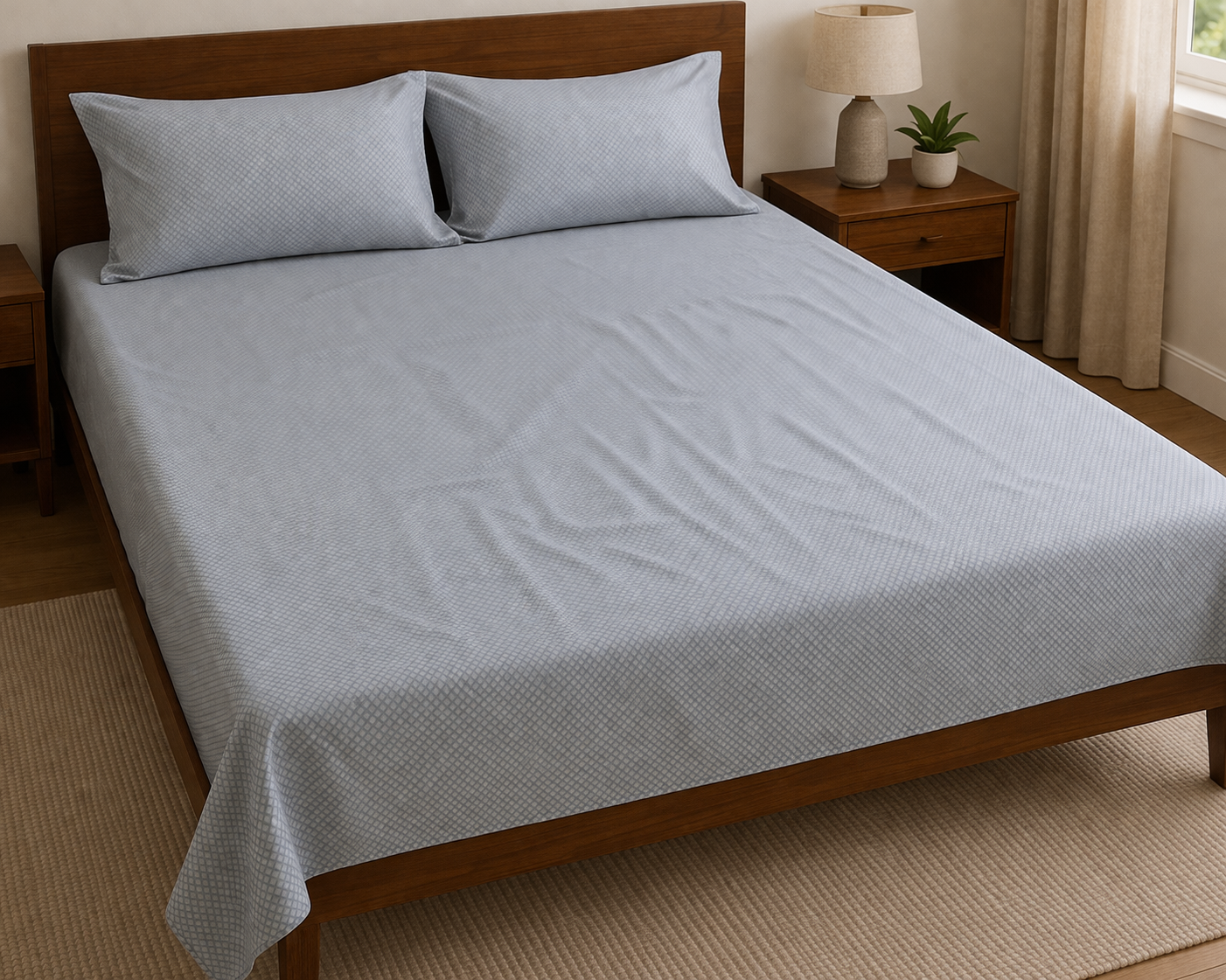 Original GAP Home Cotton Bedsheet Set – Imported | Standard Size | 2 Pillow Covers