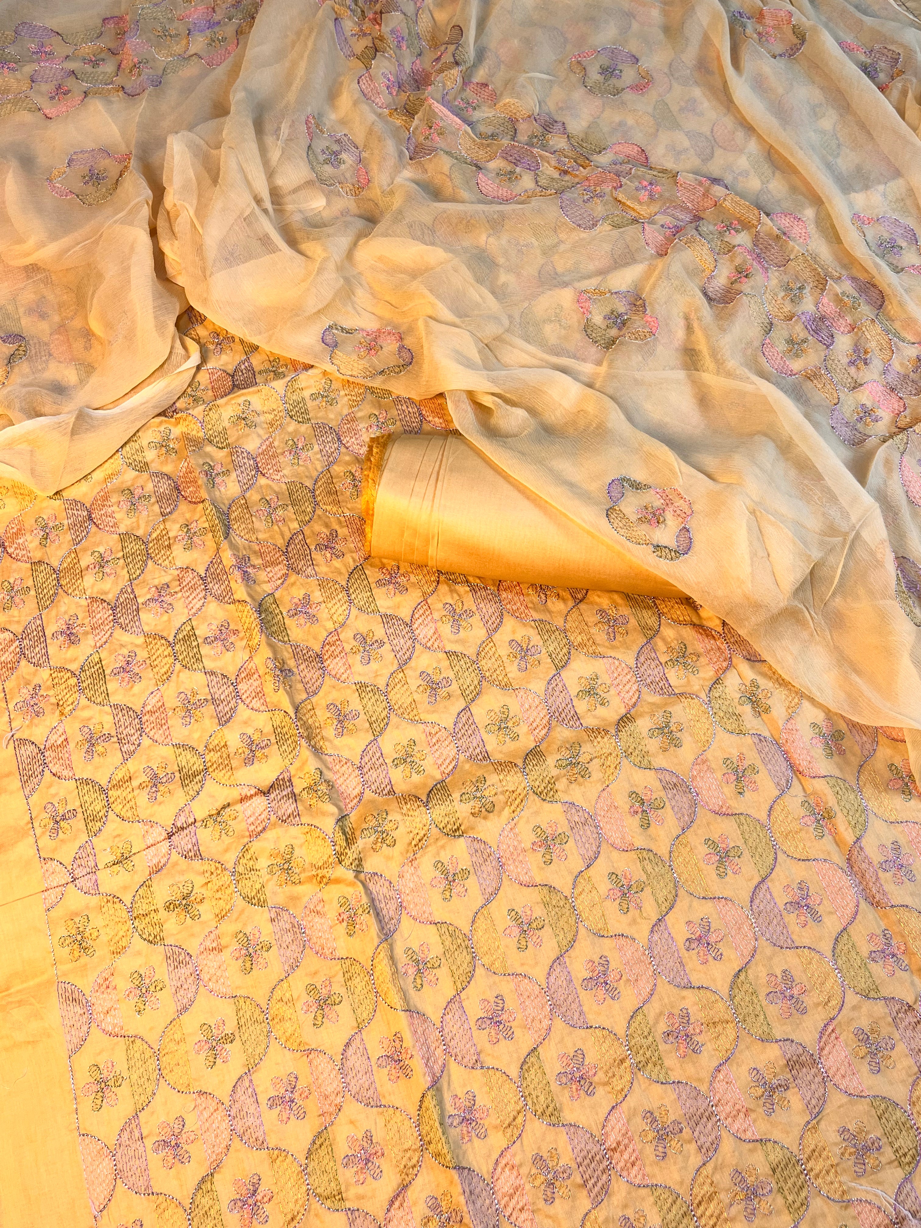 Bareeze Style Embroidered Lawn Suit – 3 Piece Unstitched (Chiffon Dupatta)