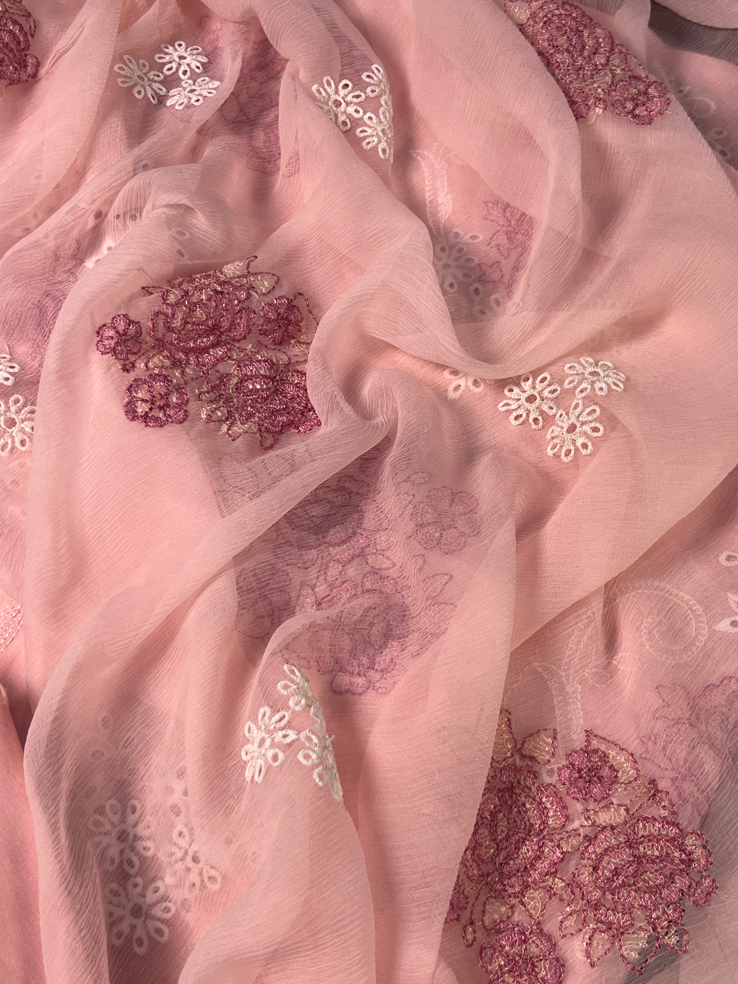 Bareeze Style Chicken Kari Embroidered Lawn Suit – 3 Piece Unstitched (Chiffon Dupatta)