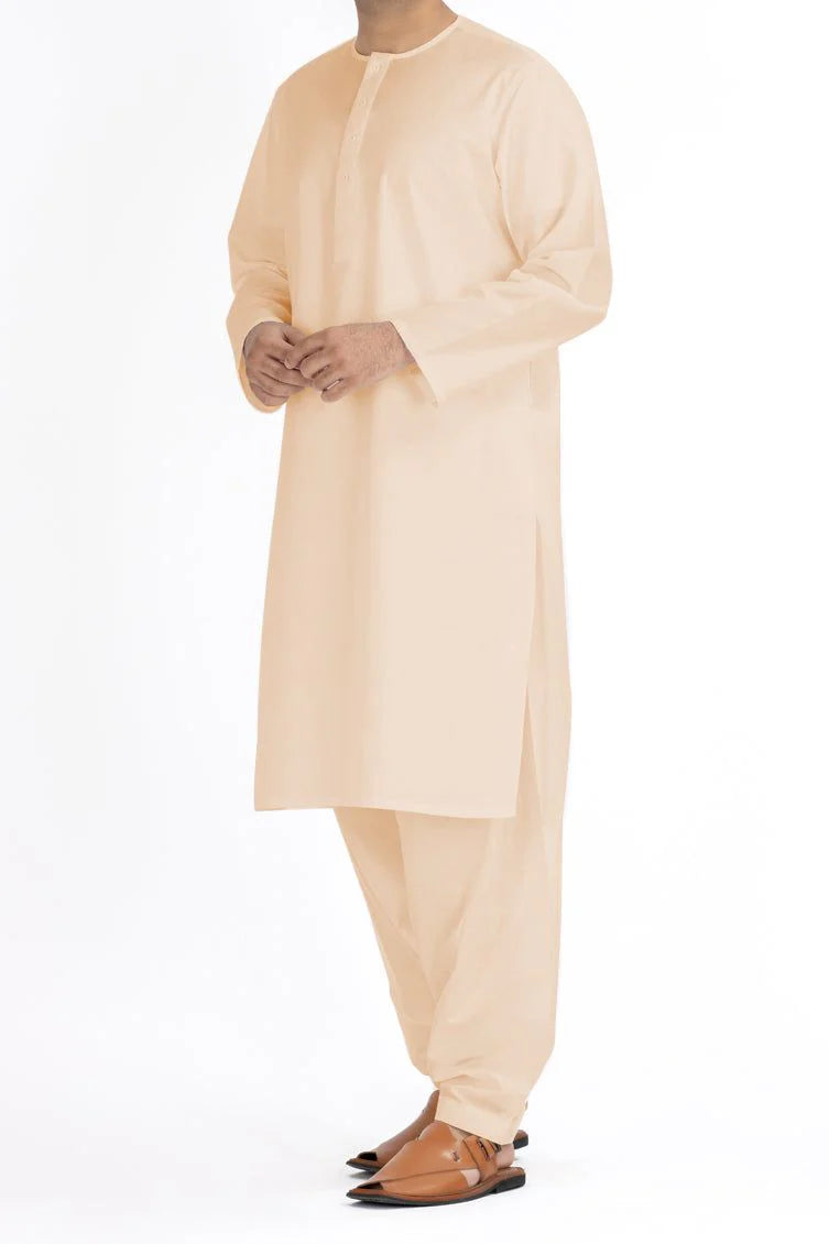 Light Beige Cotton Inner Suit - J. Junaid Jamshed